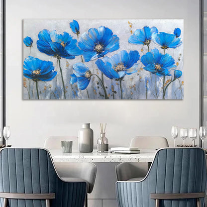 Tarfupth Blue Floral Canvas Wall Art for Bedroom Botanical Painting Wildflower Pictures Large Artwork for Living Room Office Home Wall Decor 20x40 Inch