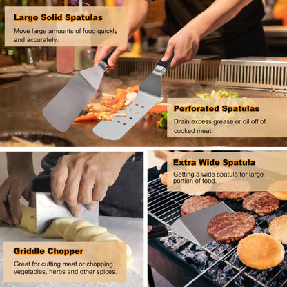 purechef 238PCS Premium Griddle Accessories Kit, Griddle Tools for Flat Top Grill with Enlarged Spatulas, Burger Press, Basting Cover & Storage Bag, Flat Top Grill Accessories for Outdoor Barbecue