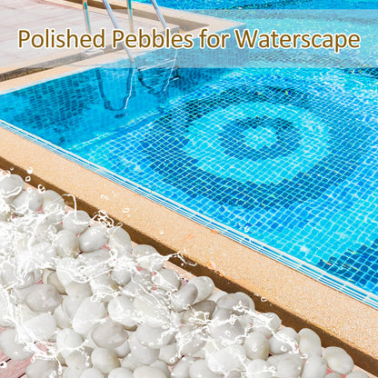 Sunnyglade 18 LBS White River Rocks, 2-3 Inch Natural Pebbles for Indoor Plants, High Polished Decorative Stones Vase Filler Fish Tank Aquariums Landscaping Garden Outdoor and Indoor DIY (18 Pounds)