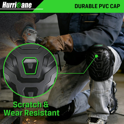 HURRICANE Professional Knee Pads for Men & Women-Heavy Duty Gel & Foam Cushion with Adjustable Straps for Work,Construction, Gardening, Flooring,Welding，Plumbers, Electricians