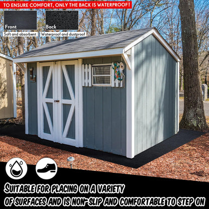 Haull Shed Floor Mat 8.2 x 10.2 ft Outdoor Waterproof Nonslip Durable Storage Sheds Protector Rug for Carport Patio Garage Garden Spring Summer Outdoor, Storage Shed Not Included