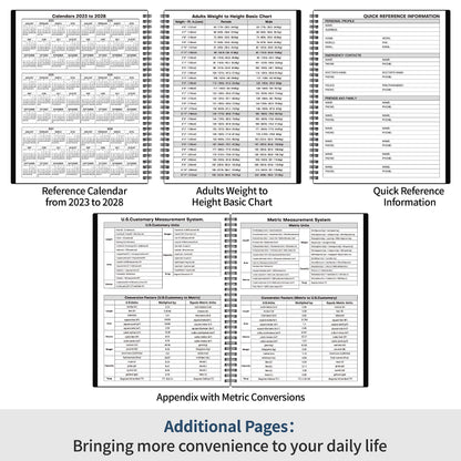 Daily Planner Undated - Spiral Appointment Planners, 208 Pages, 8.8" x 11", Daily Planner with Hourly Schedules, Appointment Book for Man/Women, Inner Pocket, Elastic Closure