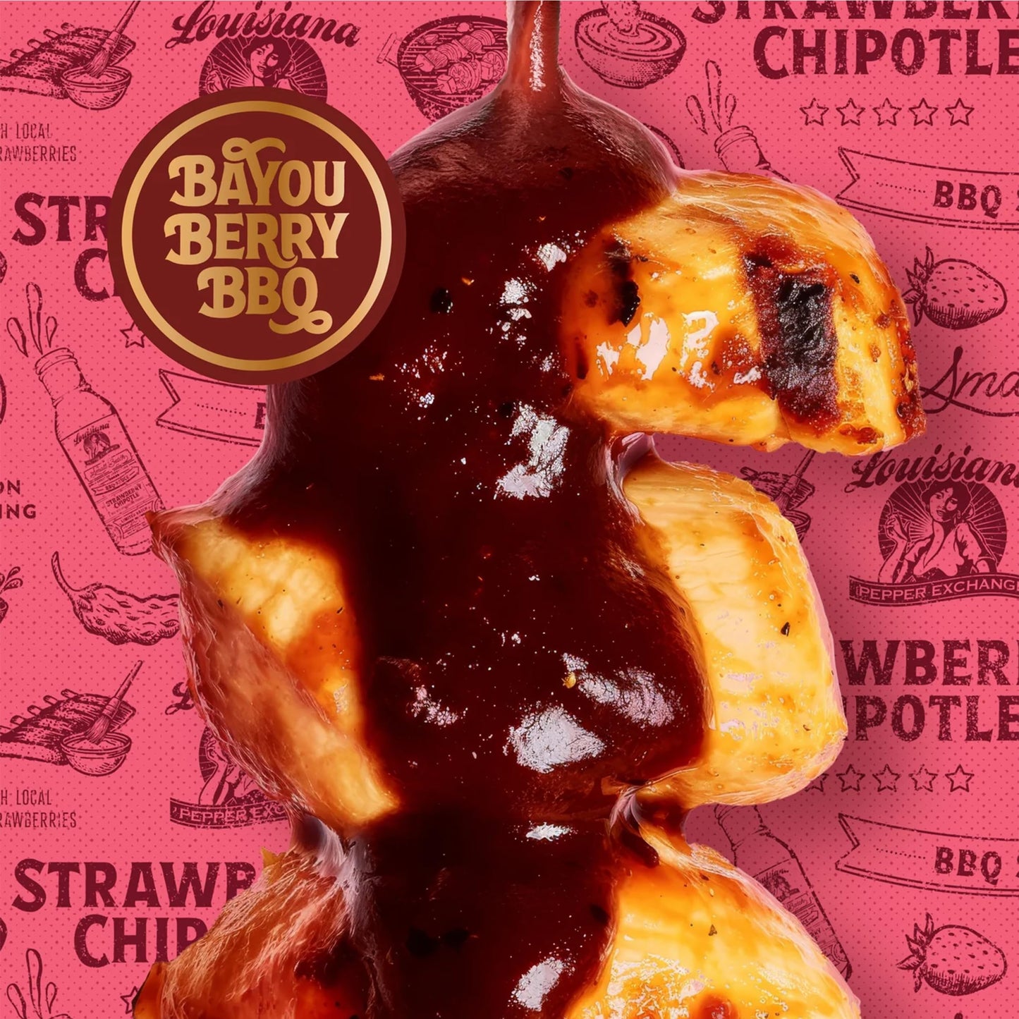 Louisiana Pepper Exchange Strawberry Chipotle BBQ Sauce, Gluten-Free, 12 Fl Oz, 2-Pack