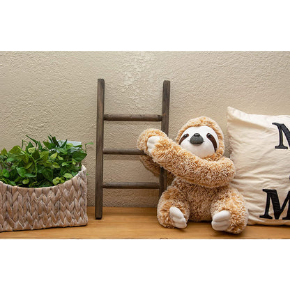 Realistic Sloth Stuffed Plush Toy Animal - Cuddly, Huggable, Silky Fur - Cute Brown Three Toed Sloth for Girlfriend Birthday Gift