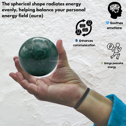 Amazing Gemstone Moss Agate Crystal Ball with Stand - 2" Inches Crystal Sphere Meditation Balls for Witchcraft and Decorative Balls