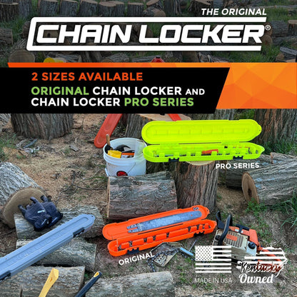 Original Chainsaw Chain Storage - Universal Portable Saw Chain Holder Case For all Chains up to 20” Inch Blades - Can Stack 2 Inches Deep, Fits a Minimum of 8 Chains, Made in USA - Gray