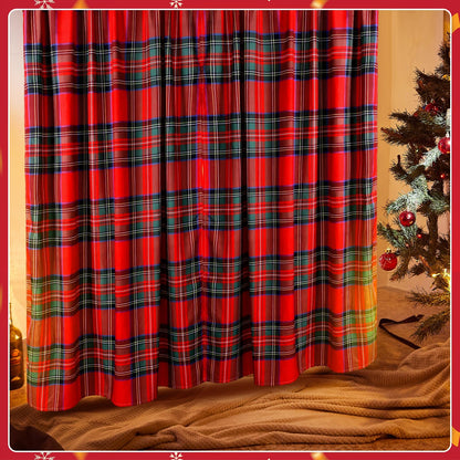 Fanfanwin Buffalo Plaid Curtains Buffalo Plaid Curtain Farmhouse Xmas Window Drapes for Living Room Bathroom Home Decoration