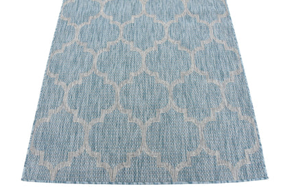 Unique Loom Outdoor Trellis Collection Area Rug (4' 1" x 6' 1" Rectangle, Aquamarine/ Gray)