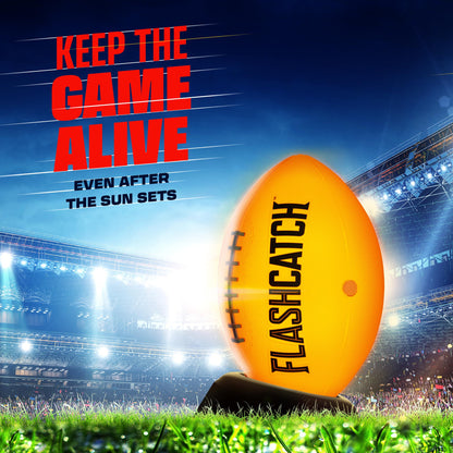FlashCatch Light Up Football - Glow in the Dark Ball - NO 6 - Boys Gifts - Outdoor Sports, Birthday Gifts for Boys 8-15+ Year Old - Kids Teenage Youth Gift Ideas - Boy Toys Ages 8 9 10 11 12 13 14 15