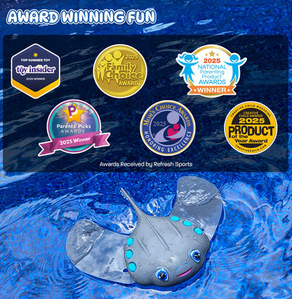Swimming Pool Toys for Kids: Stingray Pool Torpedo Swim Toy - Self Propelled Water Toy Glides Underwater - Best Water Games & Outdoor Gifts for Boys & Girls - Diving Toys For Kids Ages 5 6 7 8 9 10 +