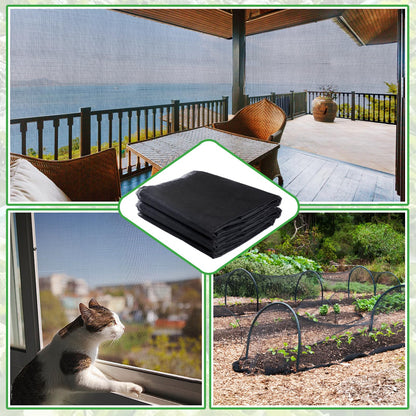 Stronger Garden Mesh Netting - 10 x 20 ft PP Nanocomposite Bird Net Barrier, Mosquito Netting Screen for Outdoor Plants Vegetables Patios Balconies Terraces, Shading Rate 33% (Black)