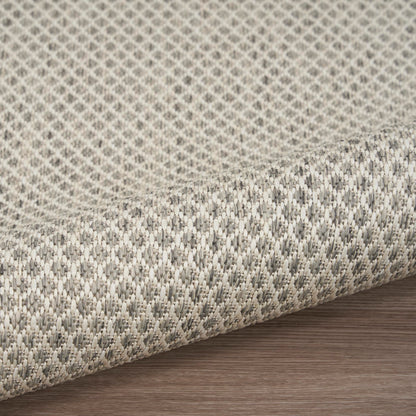 Nourison Home Courtyard Ivory Silver 8' x 10' Area Rug - Easy Clean, Non Shedding, Bed Room, Living Room, Dining Room, Kitchen (8' x 10')