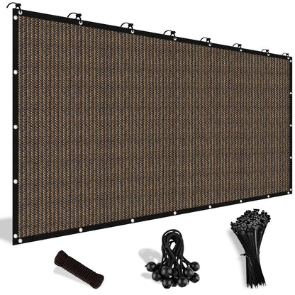 Shade&Beyond 90% Sun Shade Cloth with Grommets, 8' X 12' Pergola Shade Cover Canopy, Mesh Tarp Sun Screens for Patio, Outdoor, Garden, Backyard, Mocha