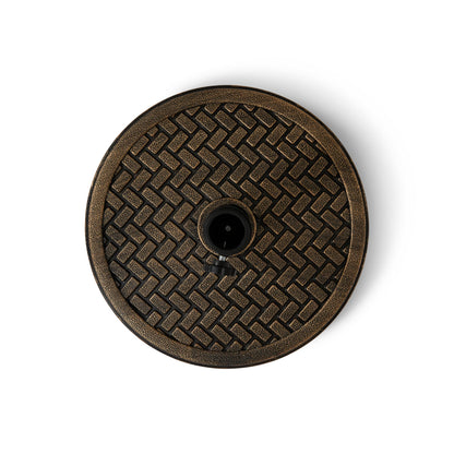 Backyard Expressions 26.5 Lb Umbrella Stand, Patio Umbrella Base, 15 in Diameter, Bronze