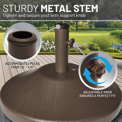 US Weight Fillable Round Umbrella Base - for Use with Patio Table – Heavy Duty Base- Made in the USA