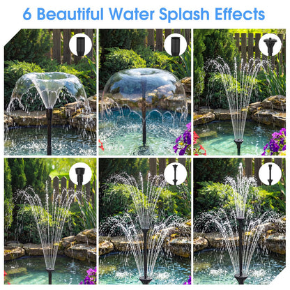 AMZtime 20W Solar Fountain Pump, Solar Water Pump with Lights Built-in 4000mAh Battery, 2026 New DIY Solar Water Fountain for Bird Bath, Pool, Pond, Garden, Fish Pond, Small Waterfall
