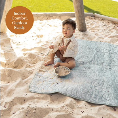 Toddlekind Portable Baby Mat, Organic Cotton 47" x 47, Portable, playpen mat, Travel, Indoor/Outdoor mat, for Babies/Toddlers, 0m+ (Sage)