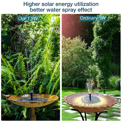 AISITIN 2 x 1.5 W DIY Solar Powered Garden Fountain with 6 Nozzles Effects for Ponds, Bird Bath, Aquarium, Garden Fountain
