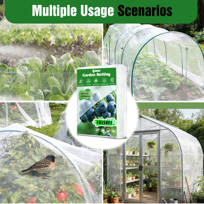 10 X 50FT Garden Mesh Netting Ultra Fine Mesh Netting Pest Barrier for Raised Beds, Mosquito Insect Bug Bird Netting for Blueberry Bushes Strawberry Fruits Vegetables Flowers Plants Cover Protection