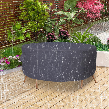 JSSunday Round Patio Furniture Cover, Heavy Duty and Waterproof for Outdoor Furniture covers, Round outdoor table cover, Patio table cover 96"DIA x 27.5"H Black