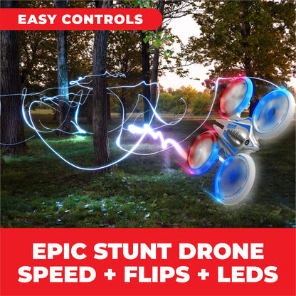 Force1 UFO 4000 Mini Drone for Kids - LED Remote Control Drone, Small RC Quadcopter for Beginners, 2.4GHz Remote Control, 360 Flips, 2 Speed UFO Flying Toy for Kids, 2 RC Toy Batteries