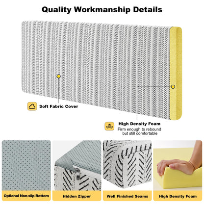 Custom Bay Window Sill Seat Cushion Weaving Texture Chenille Customized Bench Seating Foam Cushions Pad Set for Indoor Furniture, Mudroom Entryway, Dining Room Kitchen Breakfast Nook, Non Slip Bottom