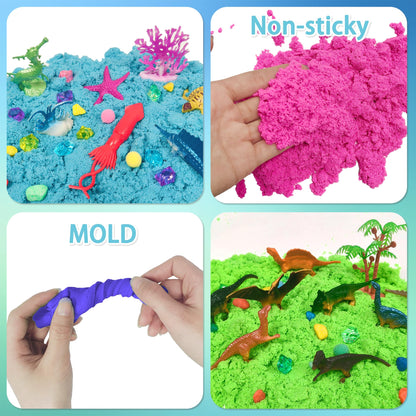 Dino & Ocean Sensory Bin, Dino & Ocean Sensory Toys with Play Sand for Toddlers Boys and Girls,Kids Toys Gift Sand Box for Age 3 4 5 6 7 8