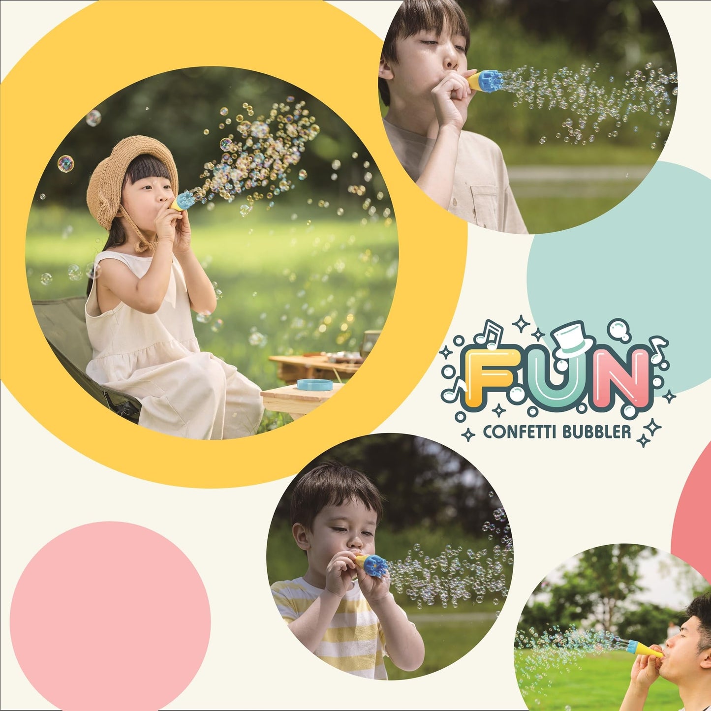 Uncle Bubble Blower for Kids and Toddlers, Mini Bubble Blower Makes Thousands of Bubbles Ease, Plastic Reduction Version