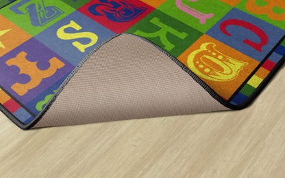 Flagship Carpets Early Blocks Colorful ABC Alphabet Children's Rug for Classroom or at Home Educational Learning Area, Playroom, Kid's Bedroom Mat, 3' x 5', Multi-Color