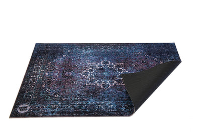 DRUMnBASE Vintage Persian Style Stage Mat, Non Slip Waterproof Rug for Stage or Studio Use to Reduce Vibrations, Blue, 4.26 FT X 3 FT