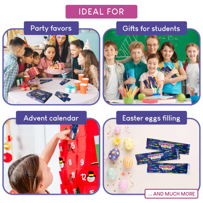 BONNYCO Pop It Bracelets and Keychains Pack 30 Kids Party Favors. Goodie Bags Stuffers for Kids, Fidget Toys Pop Its Bulk. Return Gifts for Birthday Party, Goody Bag Stuffers, Pinata, Classroom Prizes