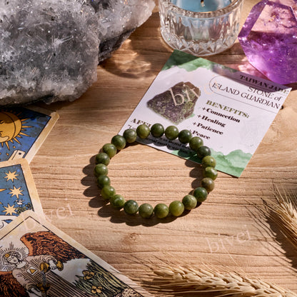 Taiwan Jade-Resilience-8mm Beaded Bracelets for Women Handmade Semi Precious Natural Stone Stretch Elastic Jewelry Yoga Protection Gifts