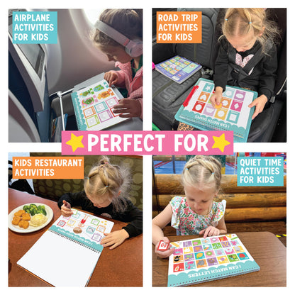 Hadley Designs My First Busy Book Toddlers 3-5, Montessori Preschool Learning Activities Age 4-5, 174 Pcs Velcro Busy Book, Travel Toys Airplane Car Quiet Time, Sensory Toys, Pre K Graduation Gifts
