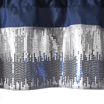 Lush Decor Night Sky Sequins Valance Curtain Single, 52"W x 18"L Navy & White - Kitchen Curtains Valances For Windows - Bathroom Curtains Window