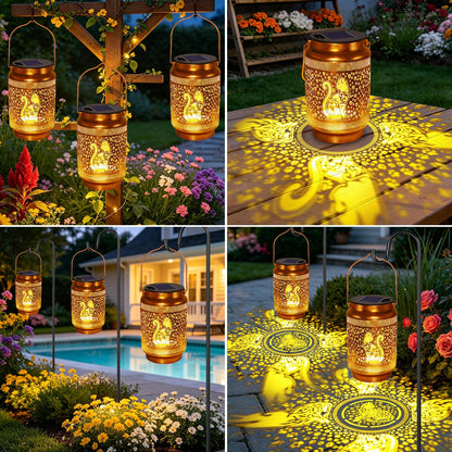 Cat Solar Lanterns Outdoor Waterproof Garden Decor, Birthday Gifts for Mothers Day Women Mom Grandma, Metal Sunflower Hanging Solar Lights for Outside Yard Patio Pathway Backyard Porch