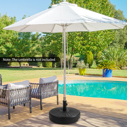 Tangkula Fillable Umbrella Base, 75 lbs Water & Sand Filled Heavy Duty 20 Inch Round Patio Outdoor Umbrella Weights, Umbrella Stand for Umbrella Pole 1.5-1.9 inches, for 9-10 ft Market Offset Umbrella