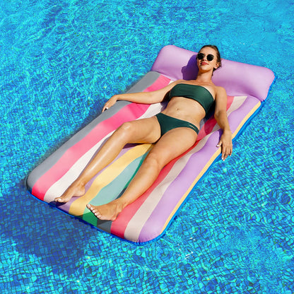 PARENTSWELL Oversized Pool Float - 72" x 36", X-Large, Fabric-Covered Pool Lounger with Headrest
