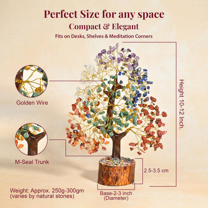 Crocon® 7 Chakra Healing Crystals Tree of Life, Birthday Gifts for Women, Crystals and Healing Stones, Room Decor, Positive Energy Women Gift Ideas, House Warming Gifts New Home for Sisters & Mom