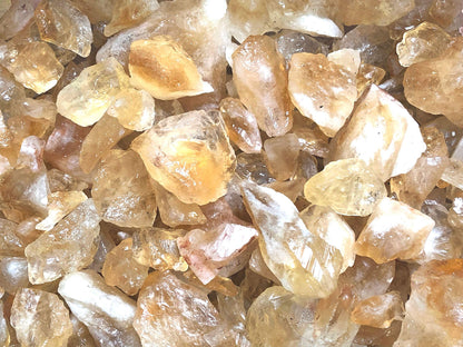 Zentron Crystal Collection: Rough Citrine Crystal Stone, Comes with Velvet Bag (1/2 Pound)