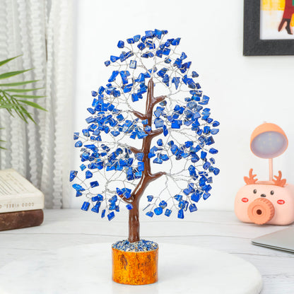 Crocon® Lapis Lazuli Crystal Tree of Life Birthday Gifts for Men, Dad, Friends Healing Crystals Spiritual Blue Shelf Crystal Decor Feng Shui Table Decor Gift for Men Housewarming Home Decor Gift
