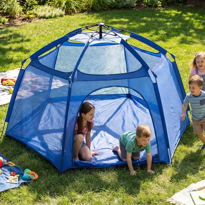 Alvantor® Baby Playpen Pop Up Play Yard 84"x84"x44”Large Mesh Kids Toddler Play Pen Indoor & Outdoor Safe Space Foldable Lightweight Mosquito Playpen Canopy for Infants Toddlers Pets, Navy