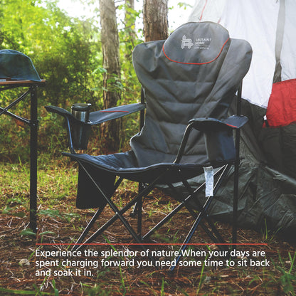 OUTSIDER Folding Camping Chair Heavy Duty Folding Chair 300lbs Oversized Outdoor Chairs with Cup Holder, Cooler Bag, Storage Pocket & Lumbar Support (Style-2, 2)