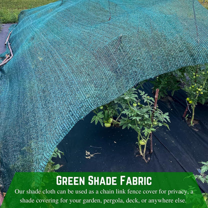 Farm Plastic Supply - 80% Green Shade Cloth Hemmed and Grommeted - Mesh Fabric for Fence Privacy Screen, Garden Shade, Shade Cloth Rolls, Wind Screen (6' x 10')
