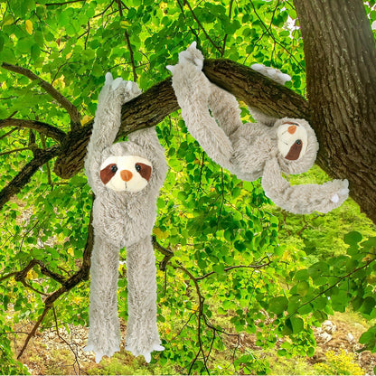 Yinder 3 Pcs Hanging Sloth Stuffed Animal 18 Inch Large Sloth Doll Plush Wild Three Toed Sloth Plush Soft Cute Sloth Gift with Hook and Loop Long Arm Leg for Huggable Birthday Party Favor Gift