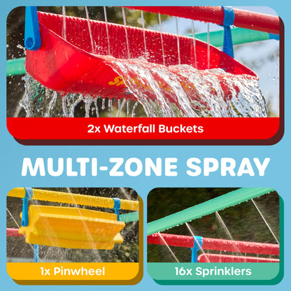 GoSports Splash Station Waterpark XL - Backyard Water Park for Kids, Outdoor Water Play Equipment with Sprinklers & Buckets