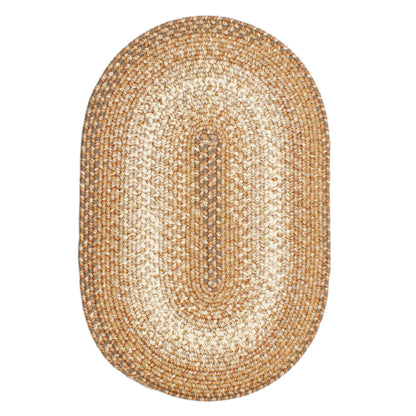 Super Area Rugs Braided Rugs 3X5 Farmhouse Kitchen Rug - Ridgewood Braided Rug for Living Room - Reversible - Indoor/Outdoor - Made in USA - Taupetone/Beige, 3' X 5' Oval