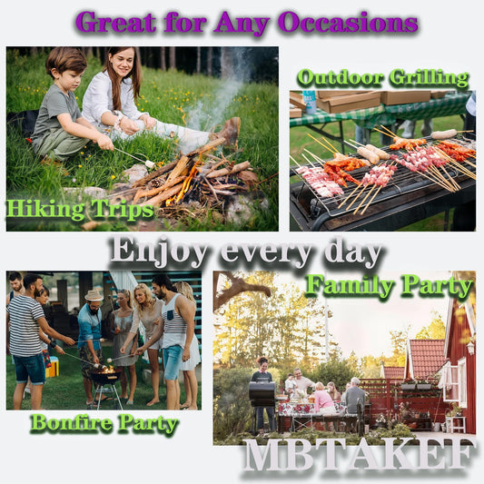 30" (120 PCS) Marshmallow Roasting Sticks,Extra Long Smores Skewers for Fire Pit,5mm Thick Bamboo Kabob Stick,Outdoor Barbecue Skewers for BBQ, Kebab,Grilling,Campfire,Hotdog