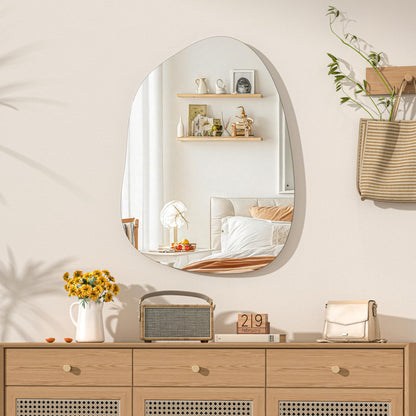 Hasipu Irregular Wall Mirror - 25"x19" Asymmetrical Frameless Mirror, Modern Decorative Mirrors for Living Room, Entryway, Hallway, Bathroom, Bedroom,Wall Mounted Home Decor