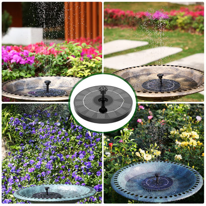 AISITIN 3.5W Solar Bird Bath Fountain Pump, Solar Fountain Pump for Bird Bath with 6 Nozzles, Solar Powered Water Fountain Pump for Garden, Ponds, Pool, Fish Tank, Aquarium and Outdoor, Black