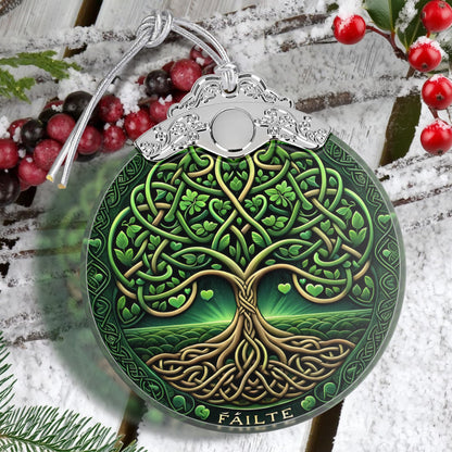 Tree of Life Stained Glass Hanging Ornament - Christmas Tree Decoration, Holiday Ornament, Gift Idea